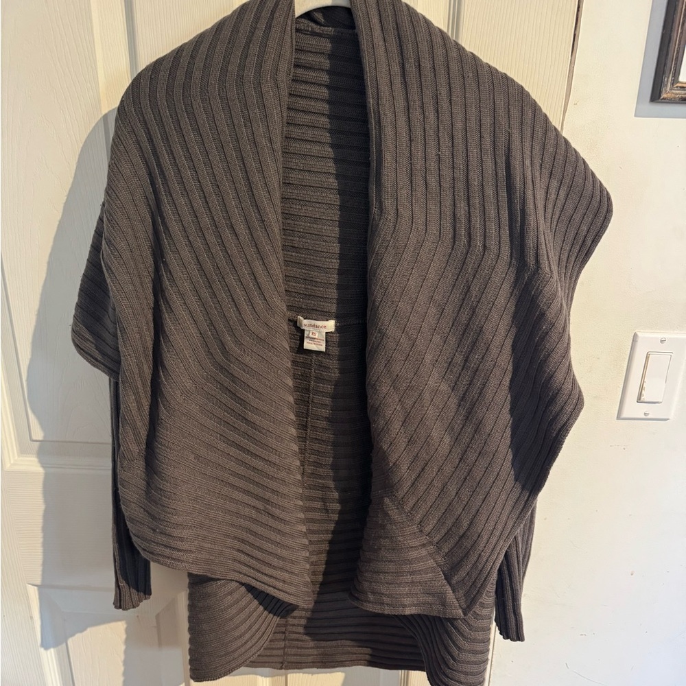 Sundance Cardigan XS Open Shawl Collar Boho Angora Lambswool Oversized Lagenlook